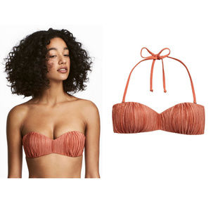 PRICE FIRM NWT Pleated Bikini Top Bandeau Bikini Top